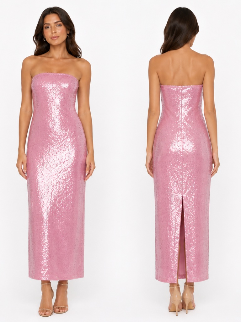Hutch - Elena Strapless Sequin Column Maxi Dress